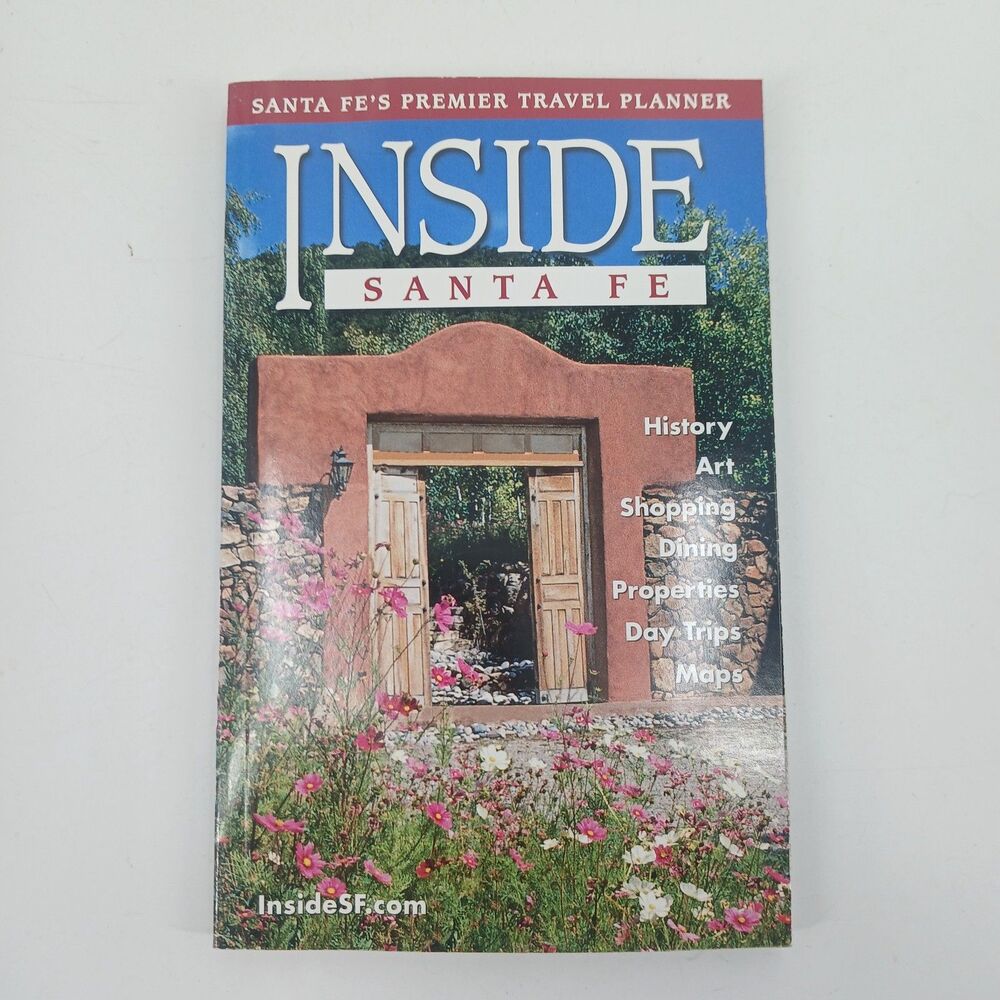 Inside Santa Fe Travel Guide Book Vintage Paperback Art Culture Maps
